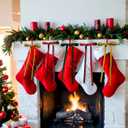 Chuangdi 30 Pcs Vintage Velvet Ribbon Bows Ornaments 5x9 in Colorful Pre-Tied Long Christmas Velvet Bows Tree Decorations Double Faced Gift Wrapping Bow for Wreath Garland Staircase Home Decoration (Red,green,gold)