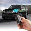 for Ford Key Fob Cover, Compatible with Bronco Explorer F150 Mustang Escape Edge Expedition Fusion Ranger for Lincoln Car Key Fob Chain 5 Button Smart Remote Car Leather Key Protector/Black