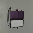 Defencase Compatible with iPhone 12/Pro Case Wallet with RFID Blocking Card Holder for Women Men, PU Leather Magnetic Snap Flip Zipper Strap Wallet Phone Case Fit for iPhone 12 & 12 Pro 6.1", Purple