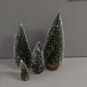 Desktop Miniature Pine Tree Tabletop Christmas Tree Small Pine Tree Decor Christmas Tree Toppers (Green 4pcs)