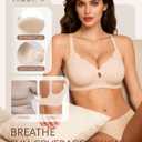 Gailife Bras for Women No Underwire Jelly Bras Wave Wireless Bras Seamless Full Coverage Bralettes Everyday Bras (Beige, L)