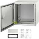 Outdoor Electrical Box 12 x 12 x 8''D NEMA 4X Enclosure Steel Box, Waterproof & Dustproof Outdoor/Indoor Lockable Electrical Junction Box, with Mounting Plate