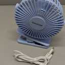 Gaiatop Portable Clip on Fan Battery Operated, Small Powerful 3 Speed Quiet 360 Rotate, USB Rechargeable Mini Personal Cooling Fan for Desk Table Home Office Stroller Camping Women Gifts Light Blue