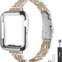 QUNDAXI Slim Watch Band Compatible with Apple Watch 41mm 45mm 42mm 44mm 40mm 38mm Metal Stainless Steel Watchband Suitable for iWatch 11/10/9/8/7/6/5/4/3/2/1/SE Series Women Luxury Strap
