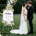 52" Gold Easel Stand for Wedding Sign, Adjustable Height Levels, Lockable at Any Height, 3 Display Modes, Heavy Duty Art Easel for Wedding, Draw Pictures, Art Gallery & Shop Promotion
