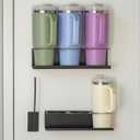 3 Pack Magnetic Cup Holder for Fridge, Water Bottle Tumbler Organizer for Stanley/Yeti/Owala,Tumbler Lid Organizer, 20/30/40oz Stanley Accessories Space-Saving Cup Storage Rack for Kitchen