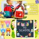 30 Set Welcome Back to School Gifts for Students Teachers Stuffed Animals Bulk Mini First Day of School Plush Animals with Card Small Stuffed Doll Tiny Keychain Classroom Gift Party Favors