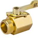 HQMPC Super Heavy Duty 3/4" Brass Shut Off Valve Garden Hose Shut Off Valve Garden Hose Connector (1 Set)