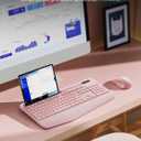 Wireless Keyboard and Mouse Combo - Full-Sized Ergonomic Keyboard with Wrist Rest, Phone Holder, Sleep Mode, Silent 2.4GHz Cordless Keyboard Mouse Combo for Computer, PC, Laptop, Mac, Windows -Trueque