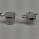 Aelga Glass Sugar Bowl with Lid and Spoon, 8.5 OZ Sugar Container Stainless Steels Flip Lid, Salt Container for Kitchen, Coffer Bar Accessories, Countertop, 2 Pack