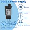2 x 12V 12W Class 2 Power Supply, IP44 Power Adapter Driver 8 Modes Supply DC Low Voltage Transformer for Inflatable Christmas Decor LED Strip Lights, Indoor/Outdoor, IP44 Waterproof, ETL Listed