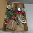 Lulu Home 3 Packs Christmas Table Decorations, Artificial Mini Christmas Trees Centerpieces with Red Berries Pine Cones for Xmas Tabletop Home Farmhouse Holiday Decor