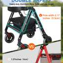 Walkers for Seniors with Seat,450Lbs Rolling Walker, 22" Extra-Wide Heavy-Duty All-Terrain Rollator Walker with Adjustable Height,Ergonomic Breathable Seat,Storage Bag,Foldable Mobility Aid For Adults