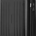 KYME Carry on luggage 22x14x9 Airline Approved Suitcase Hardshell With Double Spinner Wheels, PC+ABS TSA Lock Travel Luggage (Black, 20" Carry On)
