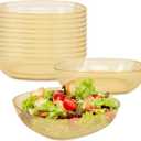 Plastic Serving Bowls, 12 Pack 64 Oz Large Plastic Bowl Gold Serving Bowls For Party, Chip Bowls For Parties Party Snack Fruit Bar Buffet Catering (Gold)