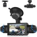 360 Degree View 4 Channel Dash Cam Front and Rear Inside Left Right, Dash Camera for Car, Built-in Night Vision, 24/7 Recording Parking Mode Monitor