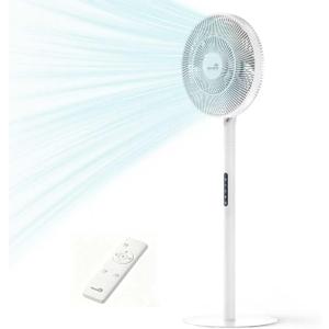 Floor Fan,Pedestal Fan,Ultra Slim 2-in-1 Desk Fan, USB C Powered Charge,Compatible with Power Bank,Stand Fan with Remote,Adjustable Portable Fan for Bedroom, Office, RV, Camping,Indoor/Outdoor (WHITE), Medium