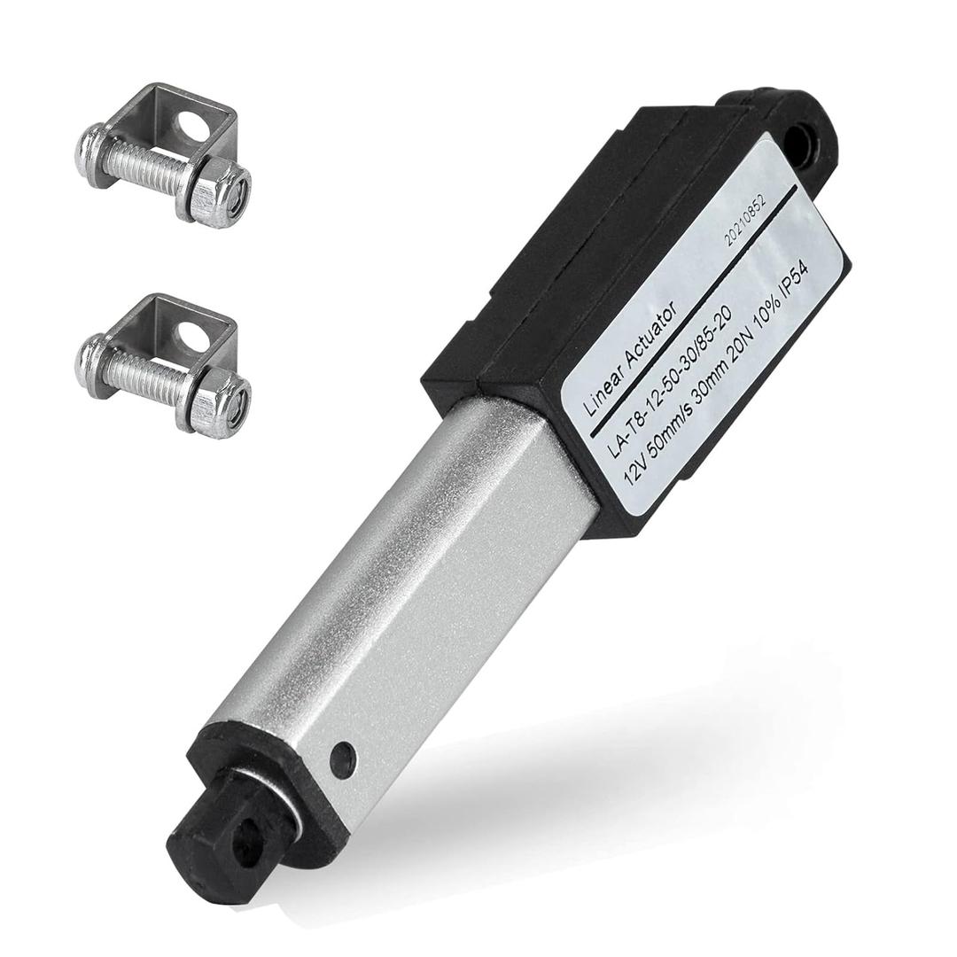 DC HOUSE Mini Electric Linear Actuator Stroke 1.2"Force 4.5 lbs12V | High-Speed 1.97"/secWeight 0.1KG Ideal for Intelligent Range Hood, Fan Blades, Window Opener, Robotics, Home Automation