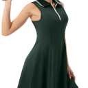 FKEEP Womens Soft Tennis Dress, Forest Green, Small