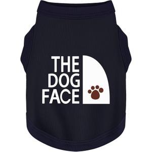 Personality Canine Attire: Soft, Lightweight Cotton Dog Clothes with 'The Dog Face' Print. Small and Medium Breeds, Perfect for Everyday Wear, Comfortable and Breathable Pet Shirt Dark Blue 4XL (4XL-(56~77lb) | Chest(~35"))