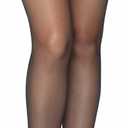 Leg Avenue Women's Sheer Lace Top Thigh High Stockings with Backseam (Black)