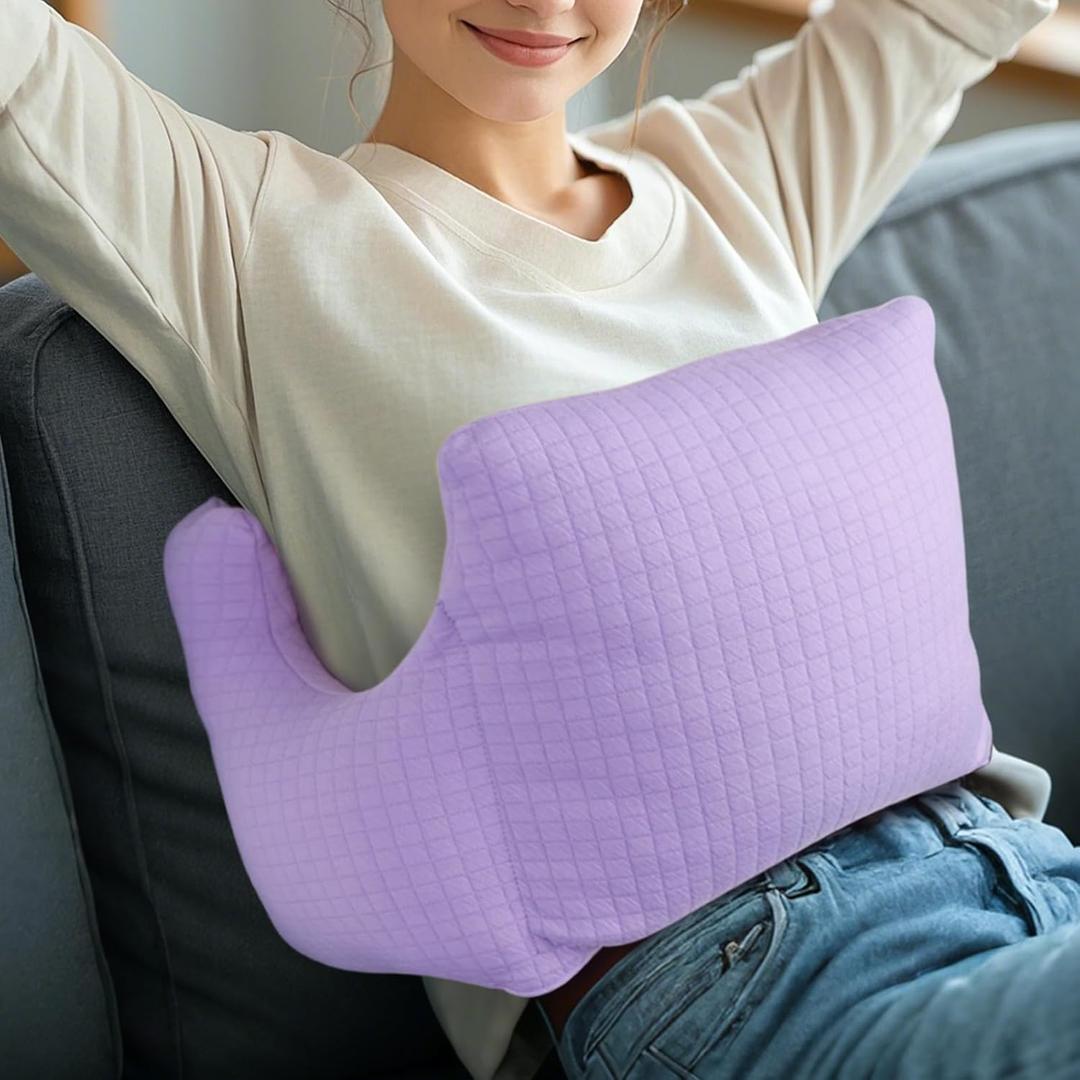Hysterectomy Recovery Pillow, Post-Surgery Cushion for Abdomen C-Section Tummy Tuck Lumpectomy Myomectomy Patients Must Haves Abdominal Pillow with Pocket (Purple)