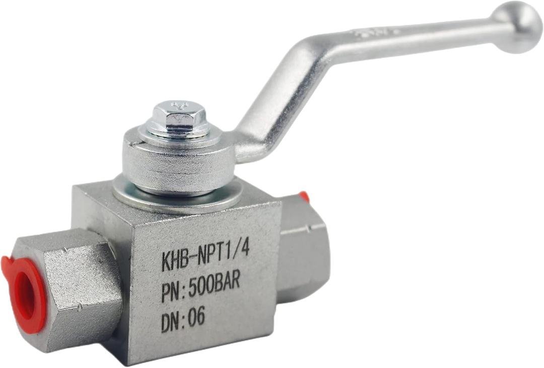 High Pressure Hydraulic Valve KHB 1/4'' NPT, Shut-Off 2 Way Ball Valve, Hydraulic Ball Valve 7250 PSI