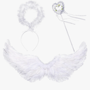 Angel Wings and Halo Magic Wand Set, Angel Wing Halloween Angel Costume Set for Kids Adults Women Girls