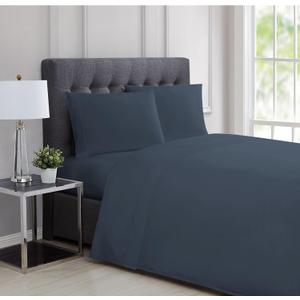 Charisma 310TC Sateen Blue King 4 Piece Sheet Set