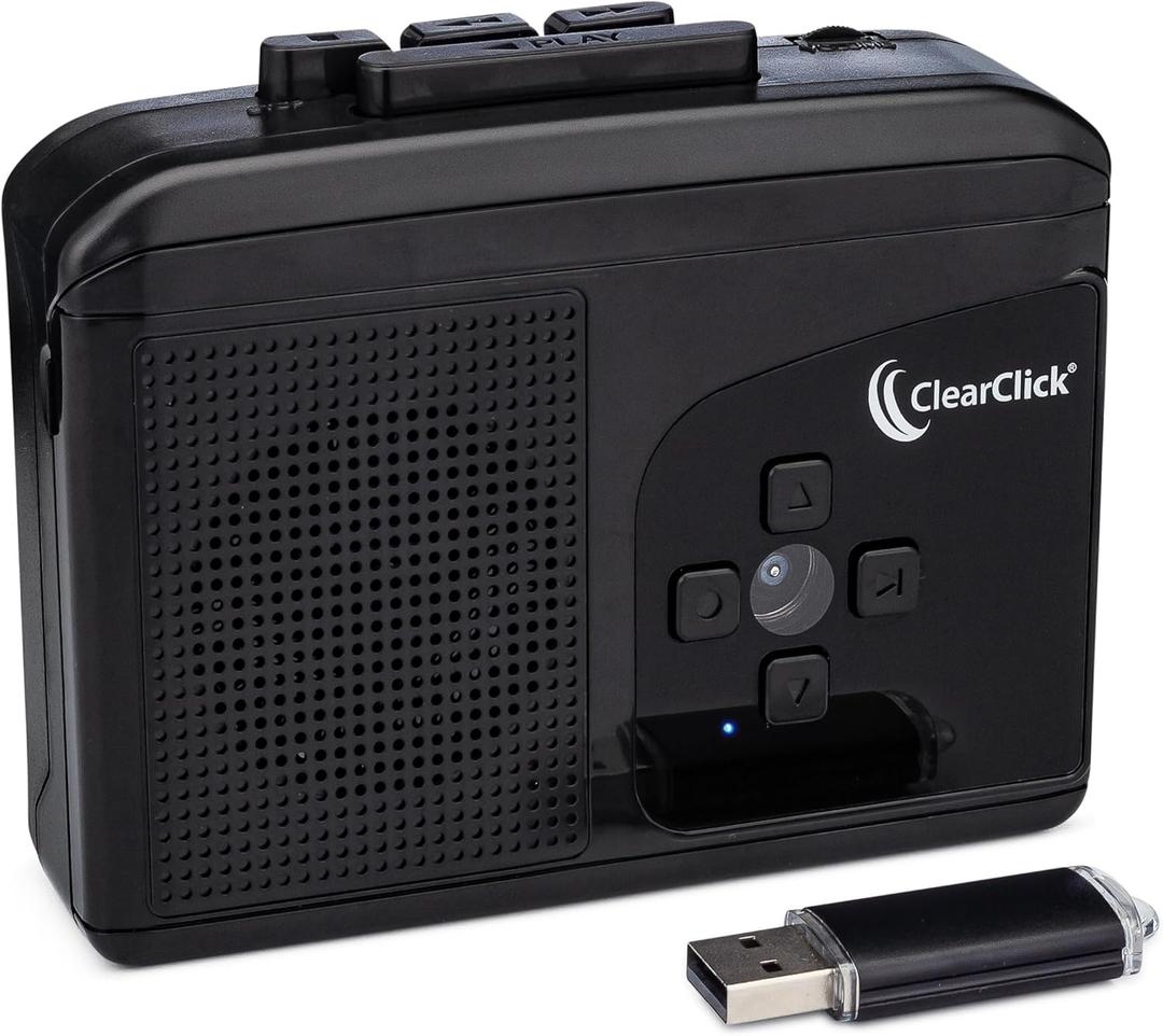 ClearClick Cassette Tape to USB 2.0 (Second Generation) - Convert Cassette Tapes to Digital MP3 Audio Files on USB Flash Drive - File Splitting Feature - Instant Setup - No Computer Required