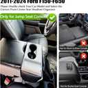 Jump Seat Front Seat Headrest Organizer for 2011-2026 Ford F150-F650 Super Duty Accessories- Truck Interior Storage Tray with Deep Cup Holder, Cable Hole, Non-Slip Silicone Mat & Coin Container