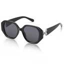 Foliful Square Sunglasses for Women, Trendy Womens Oversized Sunglasses, Stylish Large Frame Shades Designer Womens Sun Glasses, Black/Grey Lens