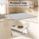 35.4"x22.8" Extra Large 304 Stainless Steel Cutting Board, Metal Chopping Board with Lip Easy Clean Metal Pastry Kneading Board for Kitchen Countertop Food Grade Pastry Kneading Dough Board