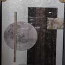 QKF Bright Extra Large Framed Canvas Wall Art For Living Room Wall Decor Home Modern Abstract Prints Large wall pictures geometric round square Wood Grain Brown, 24" X 32" X 3 pieces