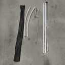 Swooper Flag Pole Kit, 15 FT Windless Aluminum Alloy Flagpole Fits 11 FT Feather Flags with Ground Spike/Heavy Duty Base (1, Silver)