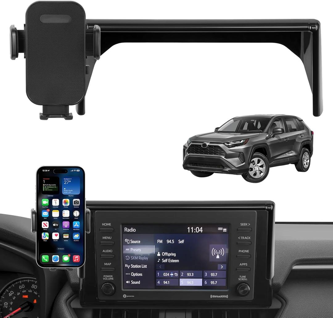 KAKSEY Car Phone Holder Compatible with Toyota RAV4 2019-2025 Auto Accessories 7/8 Inch Screen Fixed Clip, Mobile Cellphone Mount Navigation Screen Bracket Hands-Free