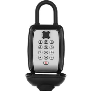 Key Lock Box With Code, Large Capacity 9 Digit Combination Lock Box, Portable U shaped Shackle Outdoor Weatherproof Security Safe for Homes, Garages, Offices, Realtors