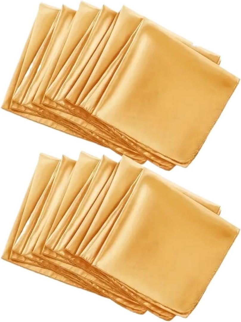 Satin Dinner Napkins 12PCS Satin Napkins 30x30cm Soft Table Napkin for Decor Party Dinner Wedding Bar(Color 6)