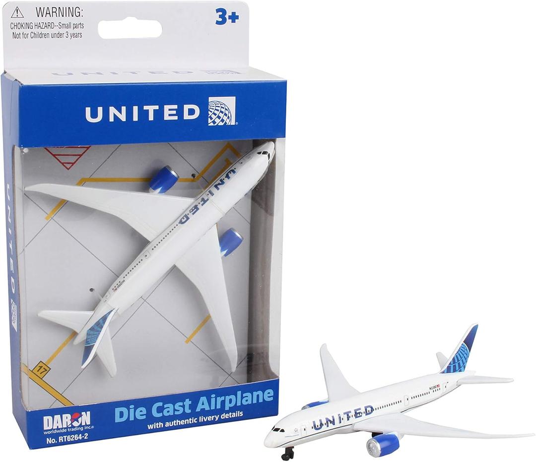 Daron Toy Airplane United Airlines Die-Cast Metal Model Airplane Toy with Plastic Parts for Kids Ages 3+