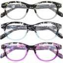 OLISU 5 Pack Reading Glasses for Women and Men, Light Weight Eyeglasses with Spring Hinge, Blue Light Blocking Readers-2.00