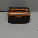 BOYATU Travel Makeup Bag Cosmetic Bags for Women: 3 Pcs Set Large Portable Make up Bag with Handle - Vegan Leather Toiletry Bags with Compartments - Makeup Organizer for Travel Essentials(A-1-Coffee)