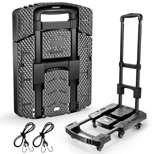 Amazon.com: Voipvvii Folding Hand Truck 500lbs, Portable Heavy Duty Dolly Cart, 6 Wheels Collapsible Luggage Cart with 2 Elastic Ropes - Compact Trolley Cart for Easy Moving - Ideal Hand Cart for Travel and More : Industrial & Scientific