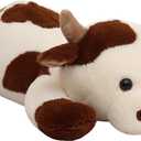 YESGIRL 25.6 inch 5 lbs Cow Weighted Stuffed Animals, Large Weighted Plush Animal, Cute Plush Toy Pillow, Soft Kawaii Plushie Gifts for Adults, Kids, Boys and Girls(Off-White)