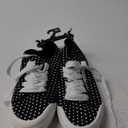 Women's Black and White Polka Dot Sneakers – Size 8.5, Casual Lace-Up Canvas Shoes