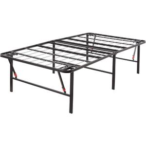 Amazon Basics Foldable Metal Platform Bed Frame, Noise-Free Mattress Foundation with Tool-Free Assembly, 18 Inches High, Sturdy Steel Frame, No Box Spring Needed, Twin Size, Black