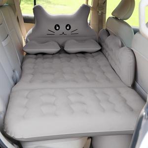 Inflatable Car Air Mattress Bed - SUV Truck Air Mattress Back Seat Camping Bed Thickened Universal Vehicle Sleeping Pad for Travel with Air Pump 2 Pillows (Grey)