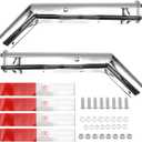 Stainless Steel Angled Mud Flap Hanger for Semi Trucks 2-1/2" Bolt Spacing 30" Length Heavy-Duty Spring Loaded Bracket with Reflective Strip Sticker,2pcs