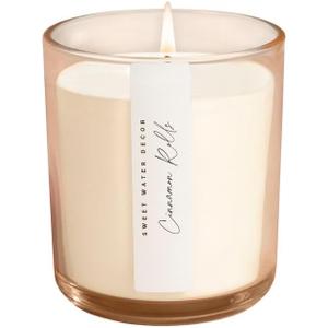 Sweet Water Decor Cinnamon Rolls Candle, 12oz Sandstone Glass Jar, Autumn Scented Notes of Cinnamon, Pastry, & Vanilla, 50+ Hour Burn Time, Non-Toxic Soy Wax Blend, Poured in The USA, Cotton Wick