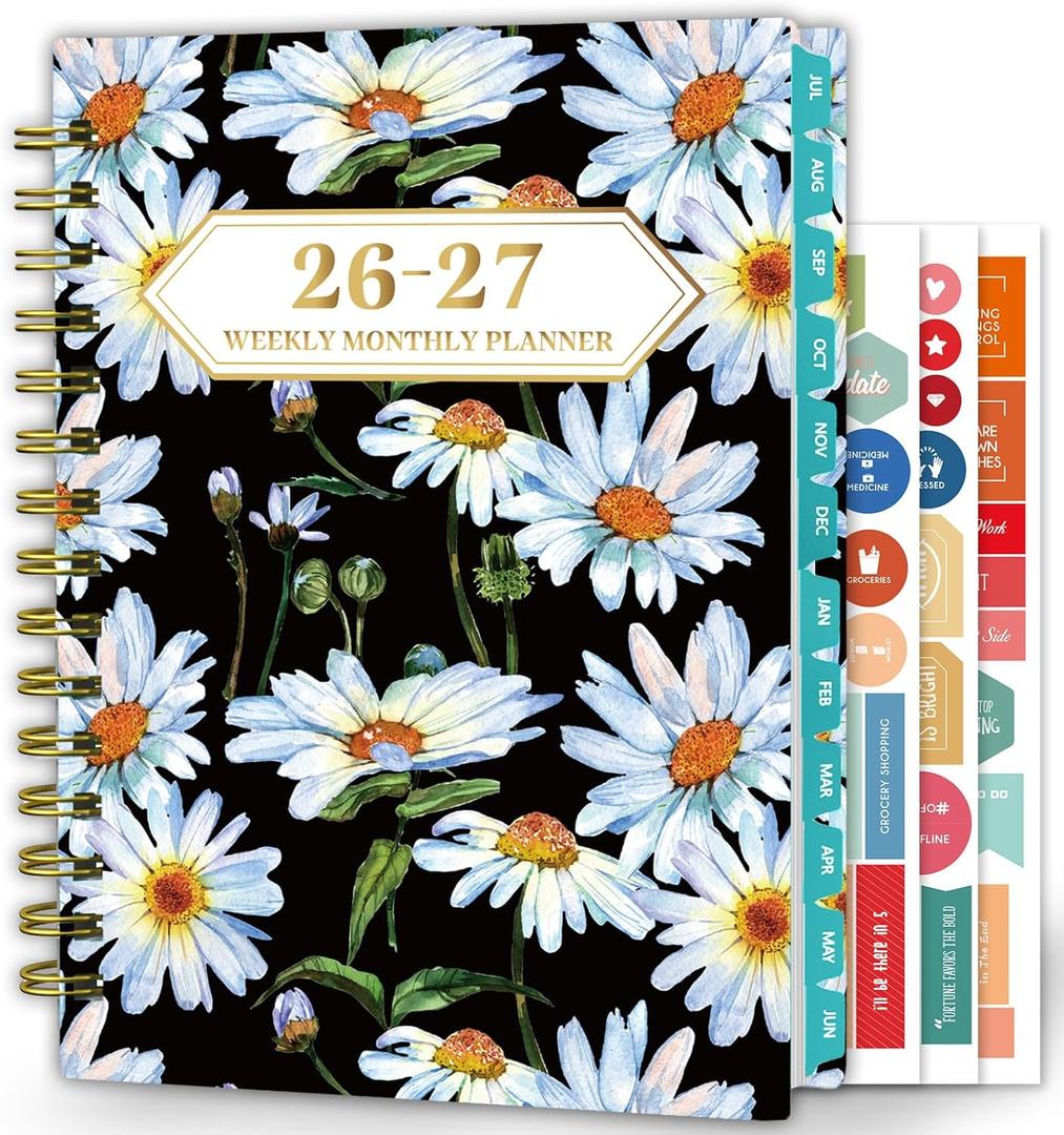 4 x Planner 2026-2027 Weekly and Monthly Calendar Planner Jul 2026-Jun 2027