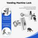 Vending Machine Lock,Vending Machine Key,T-Shaped Non Universal Precision Lock Core,Sturdy and Durable,with 3 Keys,Suitable for Candy and Snack Machines (Different Keys)